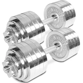 105 LB Set Adjustable Chrome Dumbbells