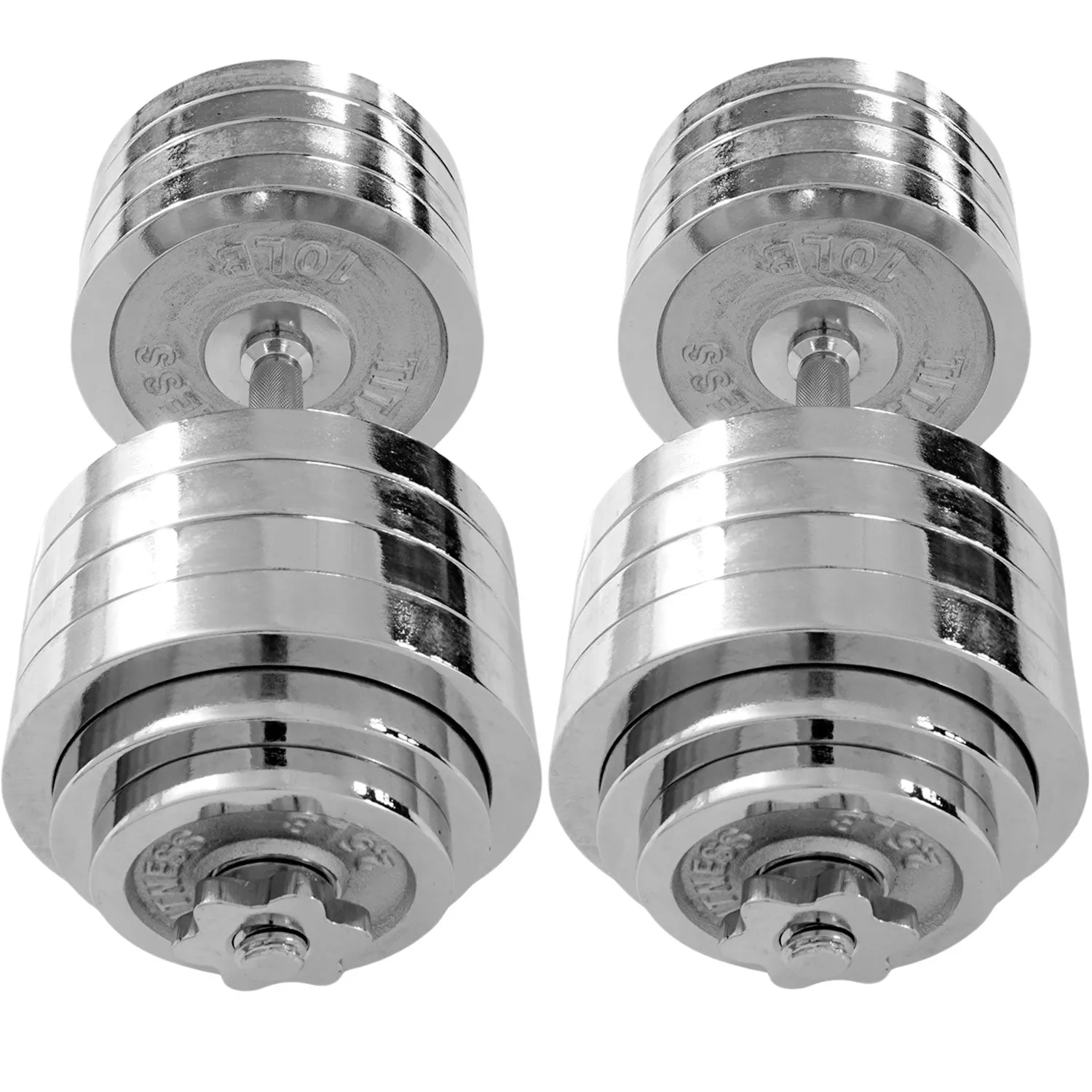 200 LB Set Adjustable Chrome Dumbbells