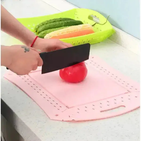 3 In1 Hanging Folding Cutting Board Drain Basket