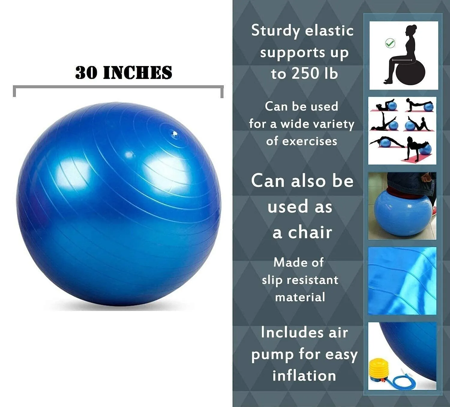 65Cm Try & Do Fitness Ball With Pump