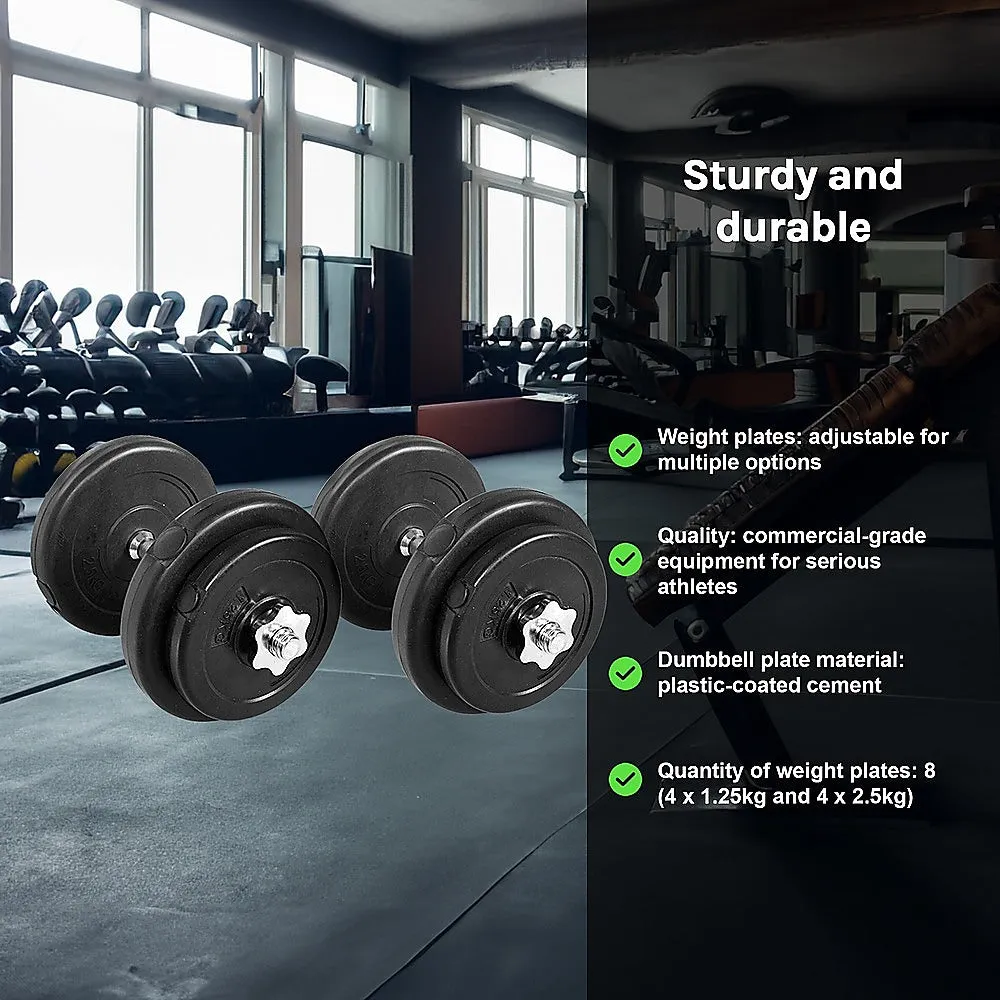 Adjustable 20KG Dumbbell Weight Set, Non-Slip, Steel