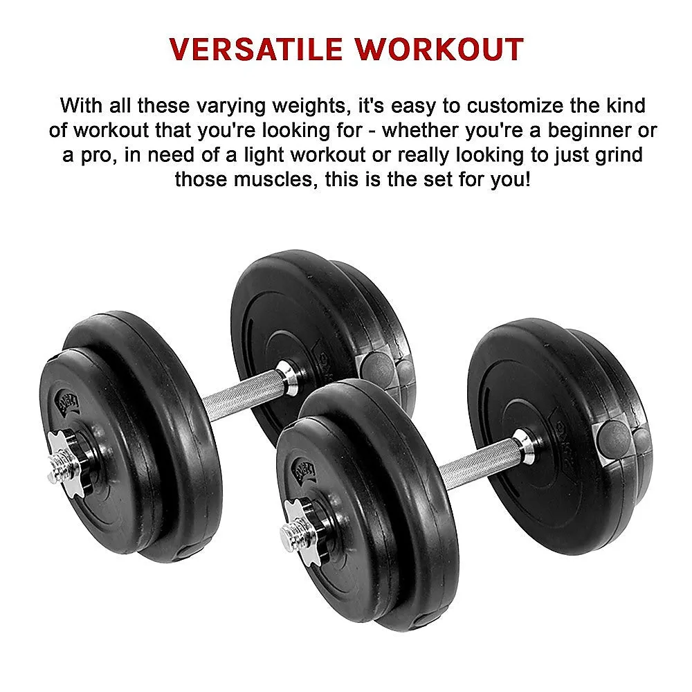 Adjustable 20KG Dumbbell Weight Set, Non-Slip, Steel