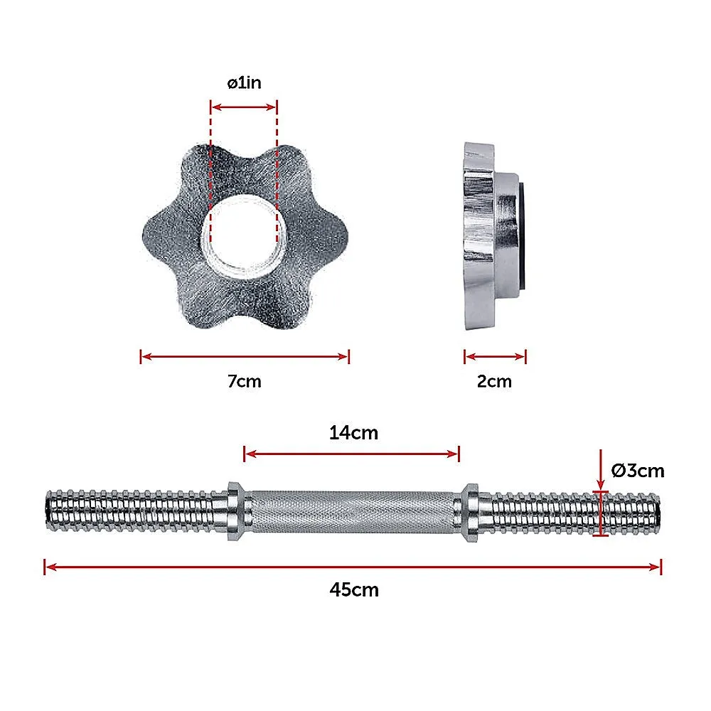 Adjustable 20KG Dumbbell Weight Set, Non-Slip, Steel