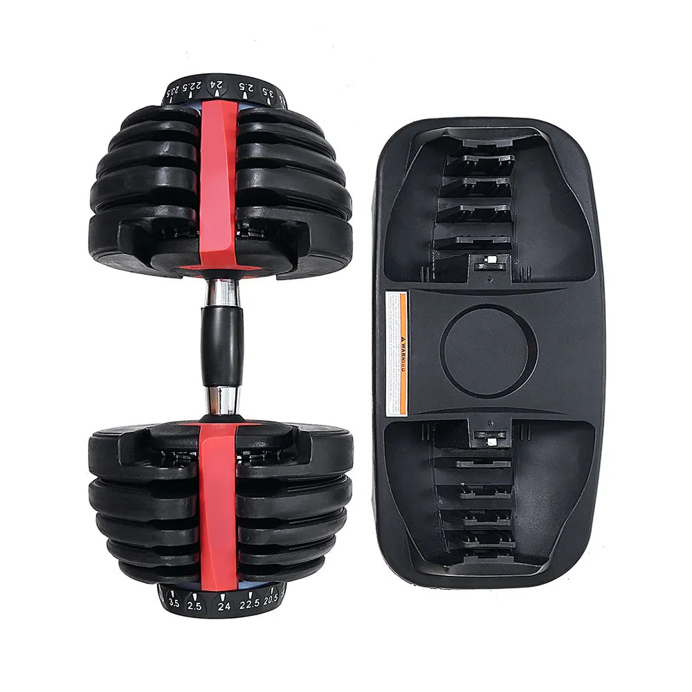 Adjustable 24kg Dumbbells with Non-slip Handle Set - Everfit