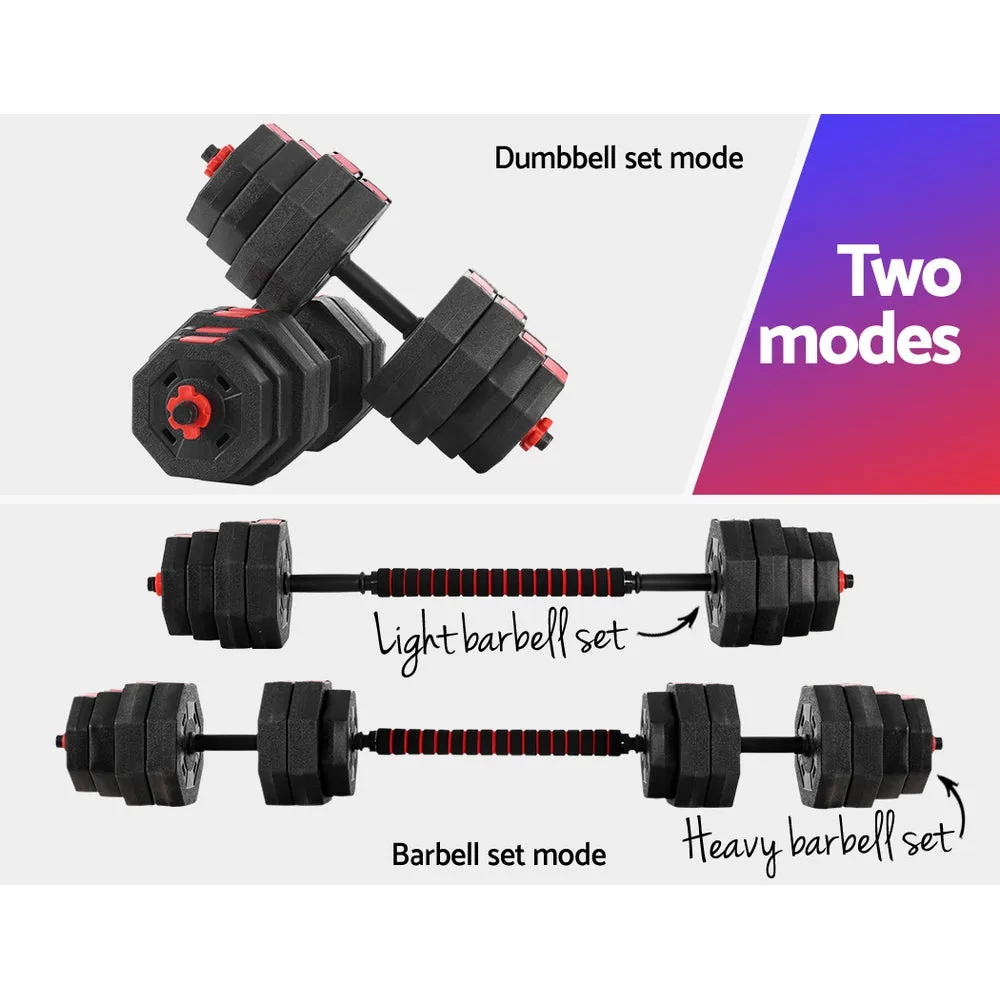 Adjustable 40kg Barbell & Dumbbell Set Non-Slip - Everfit