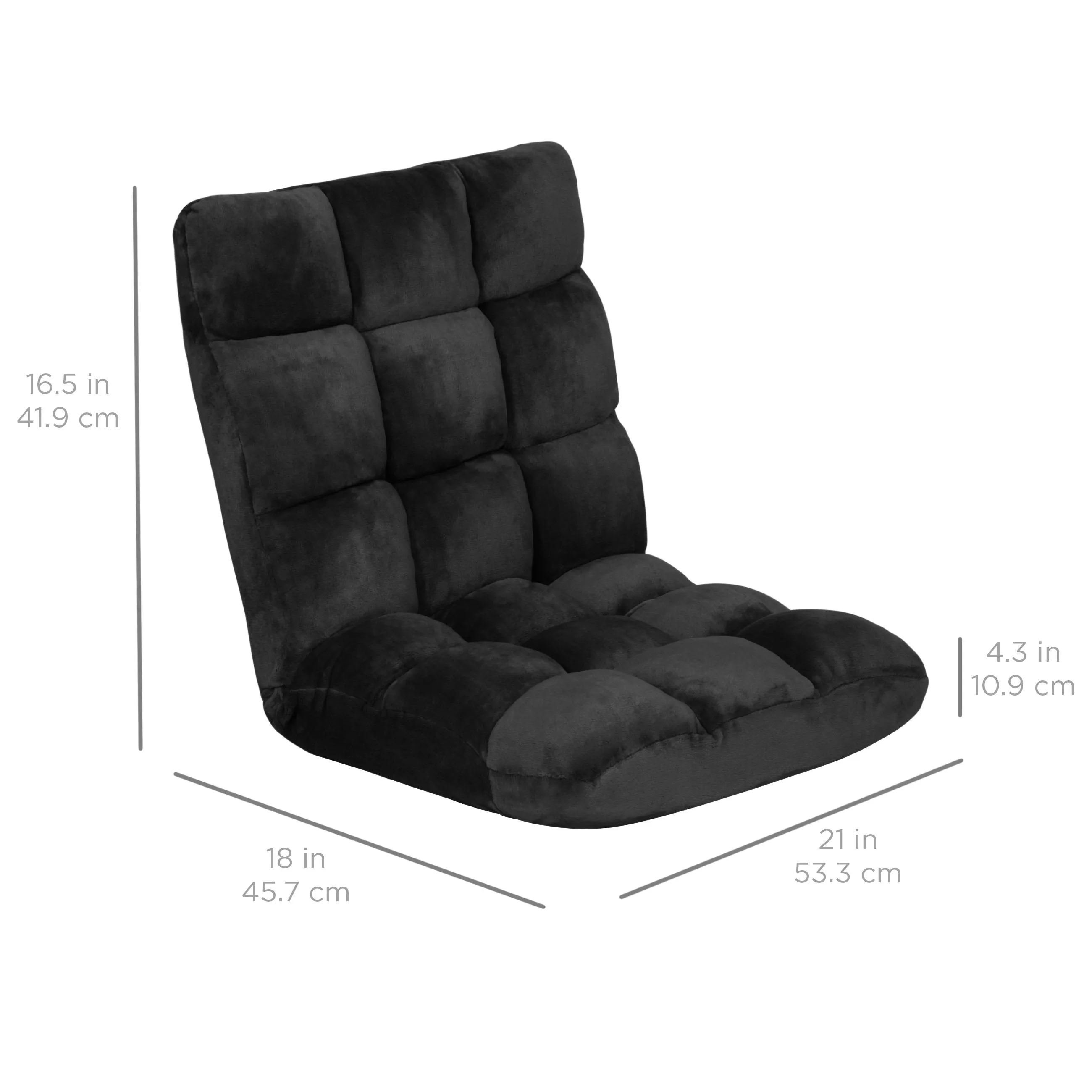 Adjustable Memory Foam Gaming Floor Chair Seat w/ 14 Positions