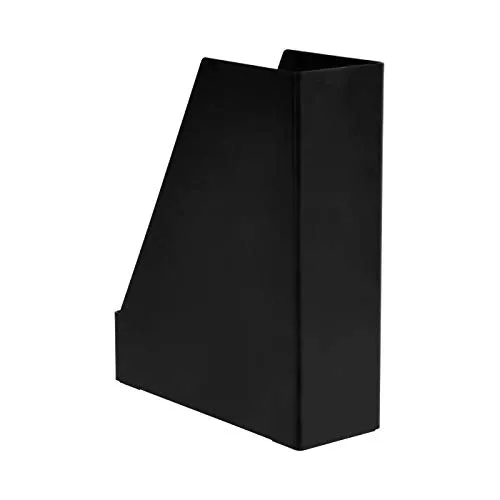 Amazon Basics Plastic Desk Organizer - Magazine Rack, Black, 2-Pack