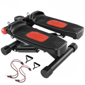 ANCHEER Steppers for Exercise at Home, Stepper with Resistance Bands, Hydraulic Mini Stepper with LCD Monitor, Full Body Cardio