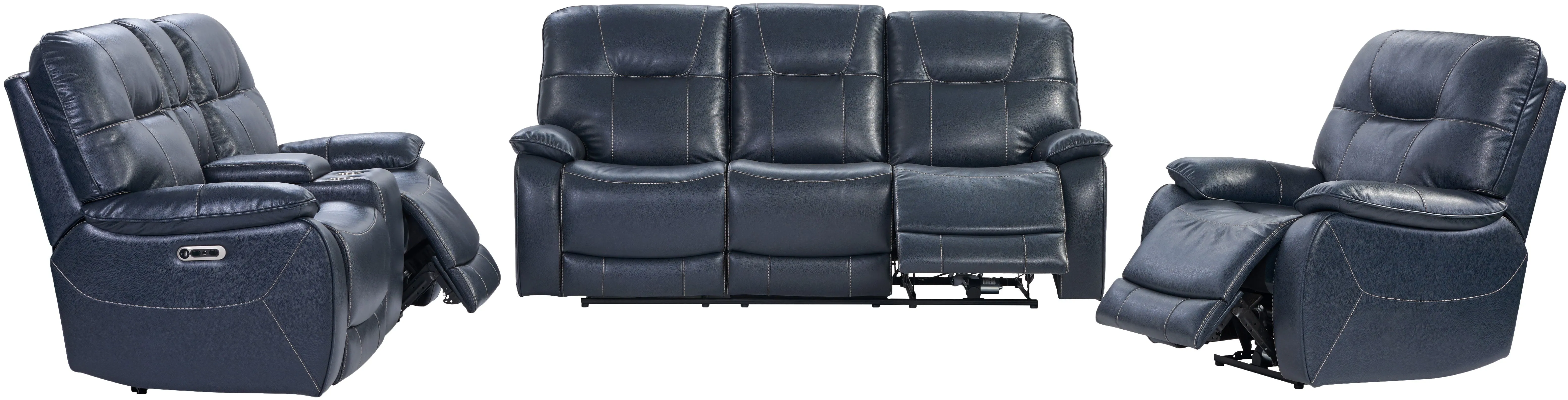 Axel - Power Reclining Sofa Loveseat And Recliner - Admiral