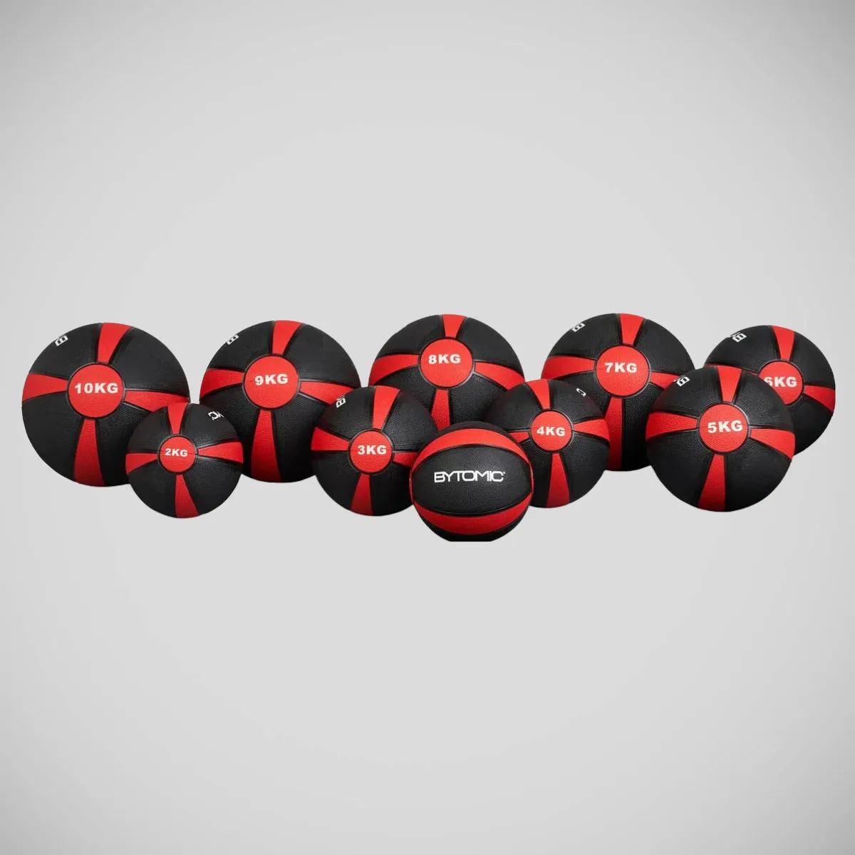 Bytomic 8kg Rubber Medicine Ball Black/Red