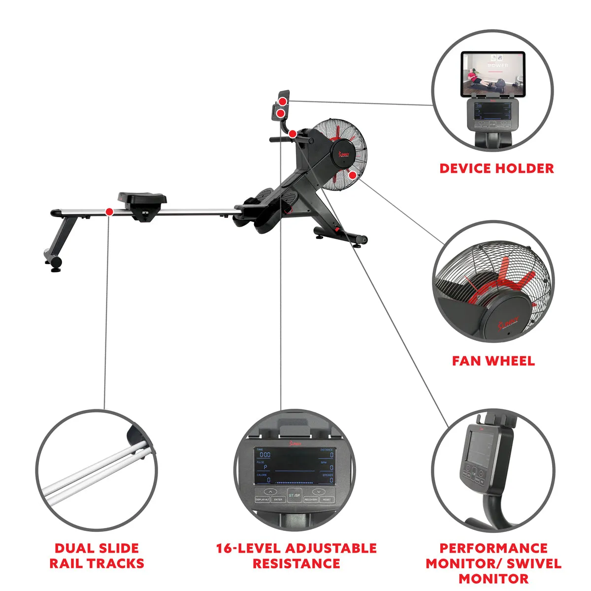 Carbon Premium Air Magnetic Rowing Machine