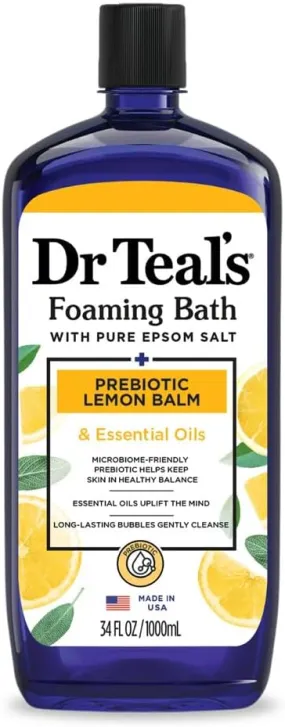 Dr.Teal's Foaming Bath with Pure Epsom Salt Prebiotic Lemon Balm 1000ML