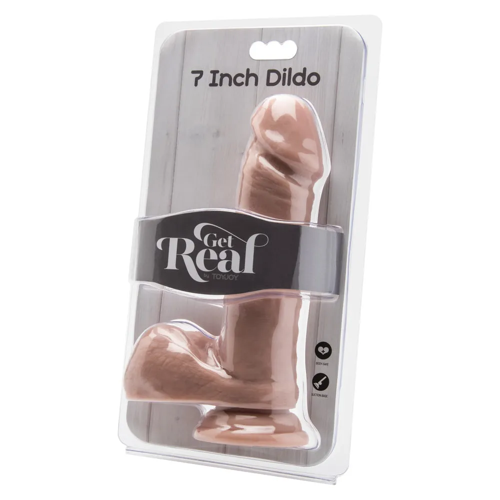 Get Real 7 Inch Dildo Dong With Balls - ToyJoy - Flesh Pink Coloured