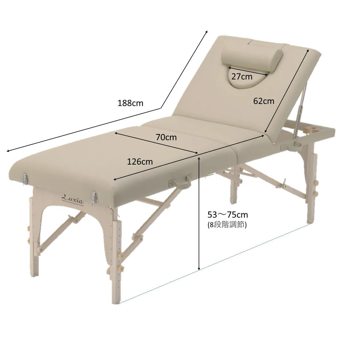 High Class Memory Foam Wooden Folding Reclining Bed 009SDX Beige