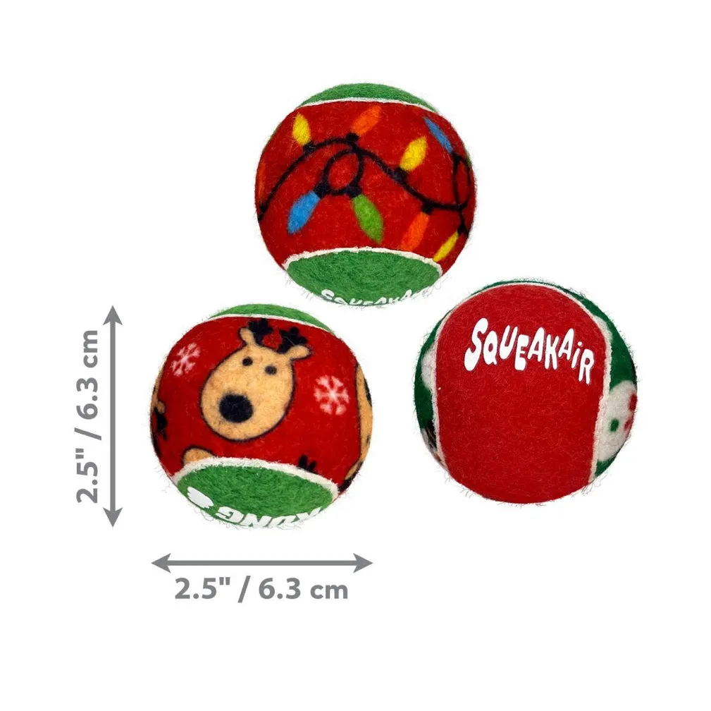 KONG Christmas Holiday SqueakAir Balls Dog Toy - Pack of 6