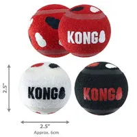 KONG Signature Sport Balls Fetch Dog Toys - pack of 3 Medium Balls