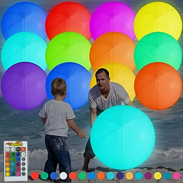 LED Light Up Beach Ball & Remote - 16 Colours & Multiple Modes