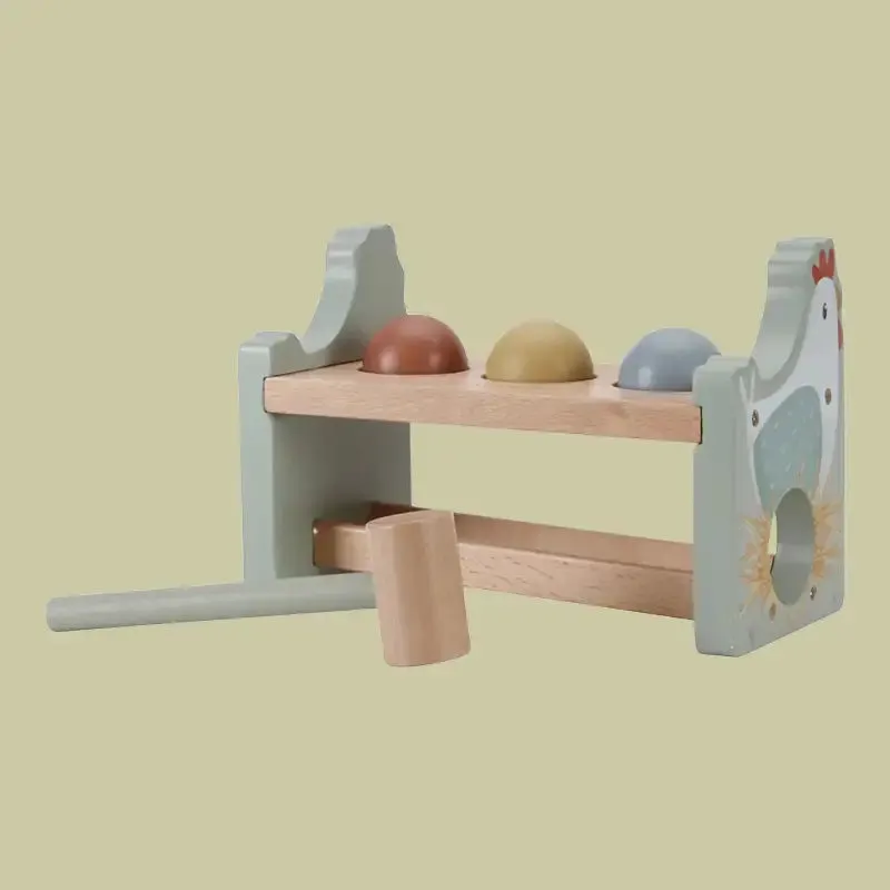 Little Farm Wooden Hammer Pounding Bench with Rolling Balls