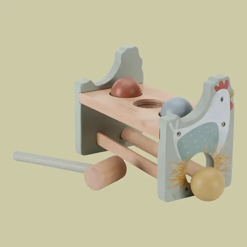 Little Farm Wooden Hammer Pounding Bench with Rolling Balls