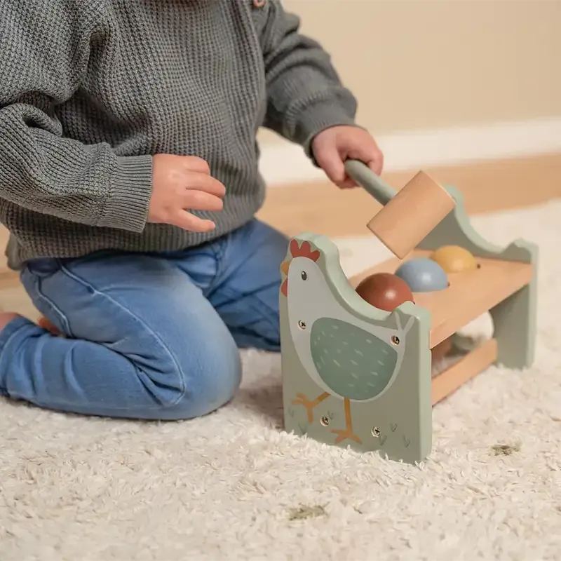 Little Farm Wooden Hammer Pounding Bench with Rolling Balls