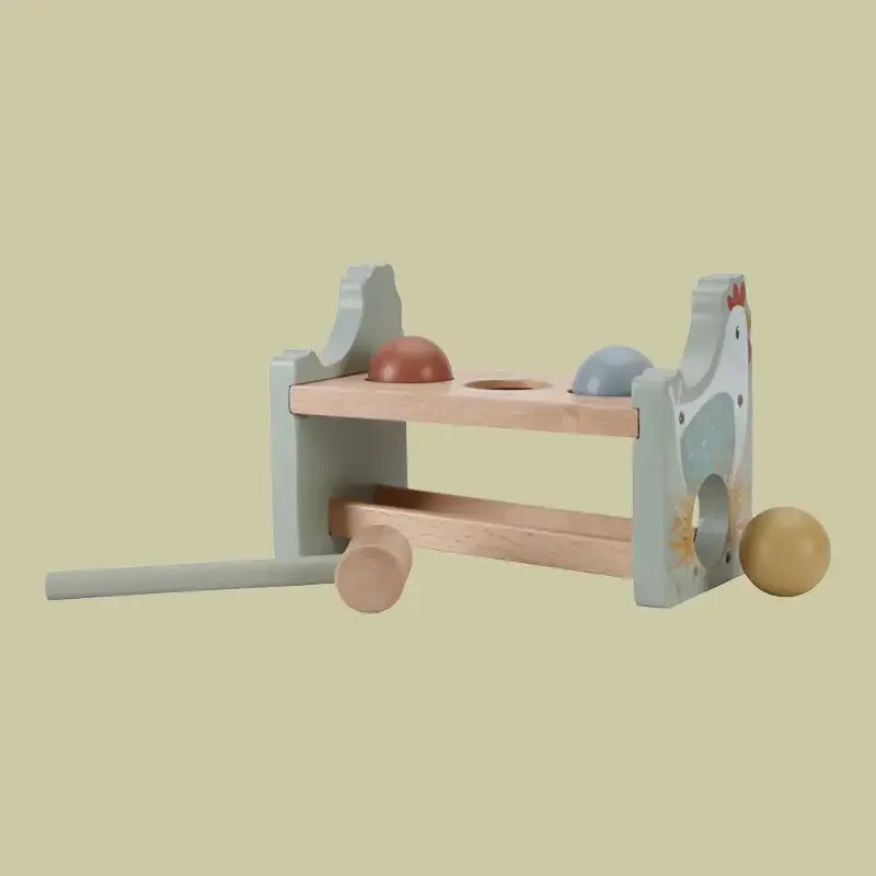 Little Farm Wooden Hammer Pounding Bench with Rolling Balls