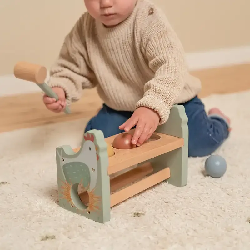 Little Farm Wooden Hammer Pounding Bench with Rolling Balls