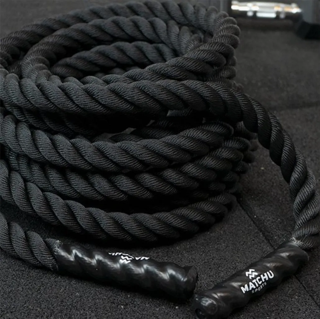 Matchu Sports - Battle rope - Fitness rope - HIIT training - 8KG- Cardio training - 38mm x 9m