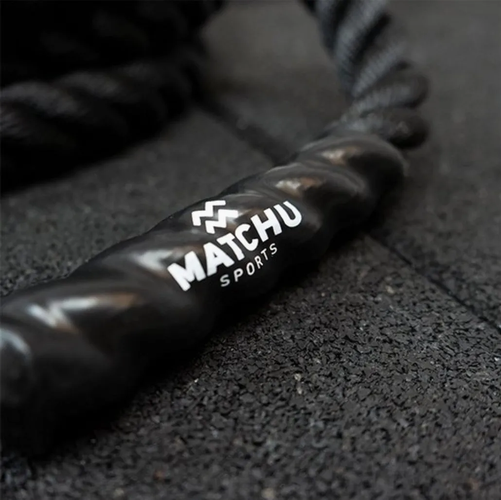 Matchu Sports - Battle rope - Fitness rope - HIIT training - 8KG- Cardio training - 38mm x 9m