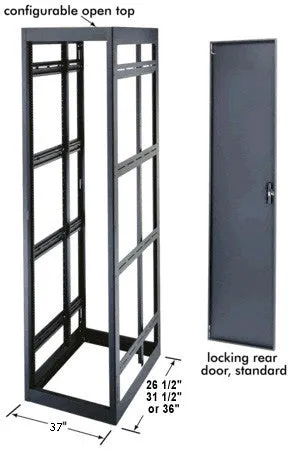 MRK-3726 37 Space Rack Enclosure 24 In. Deep with Rear Door