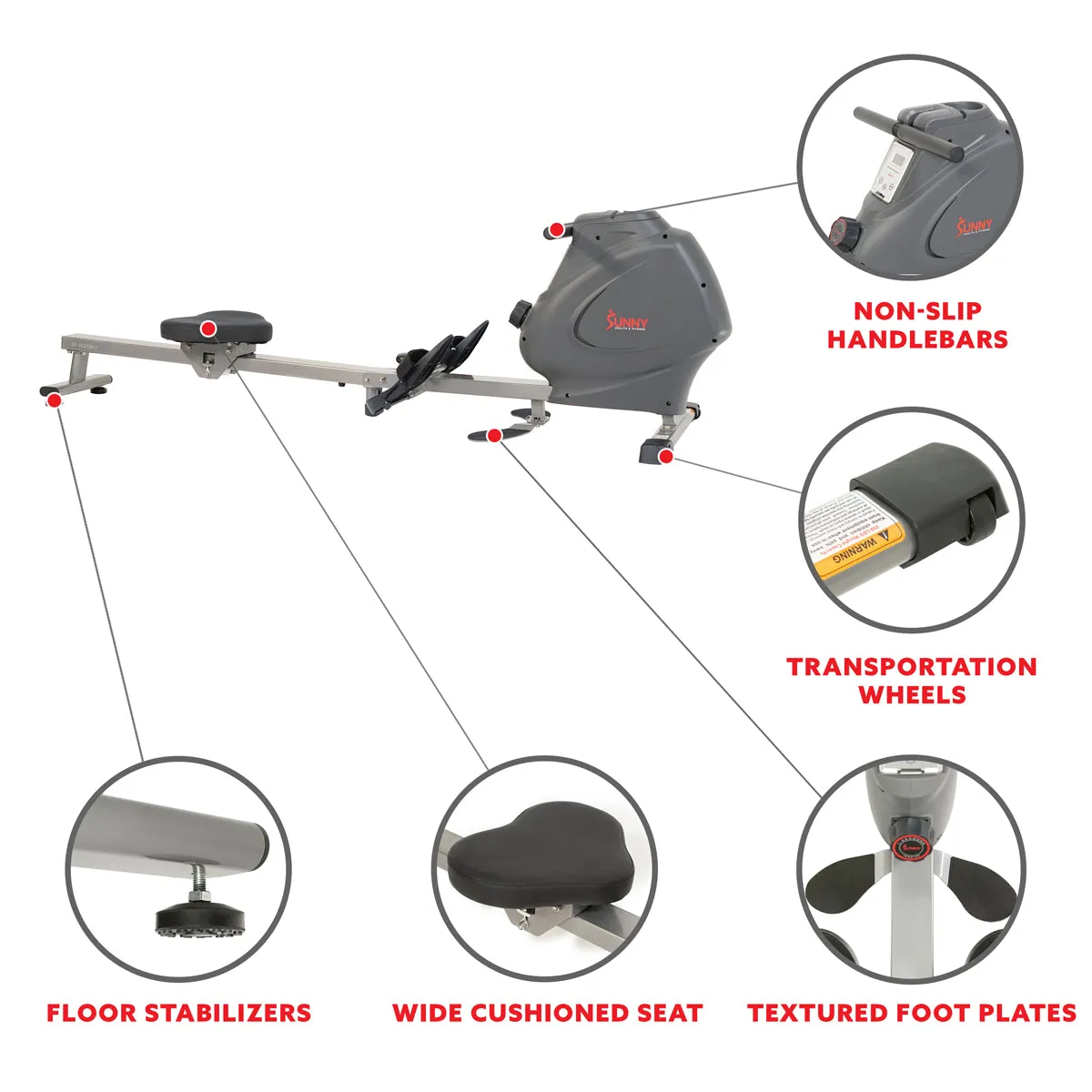 Multifunction Full Body Magnetic Rowing Machine