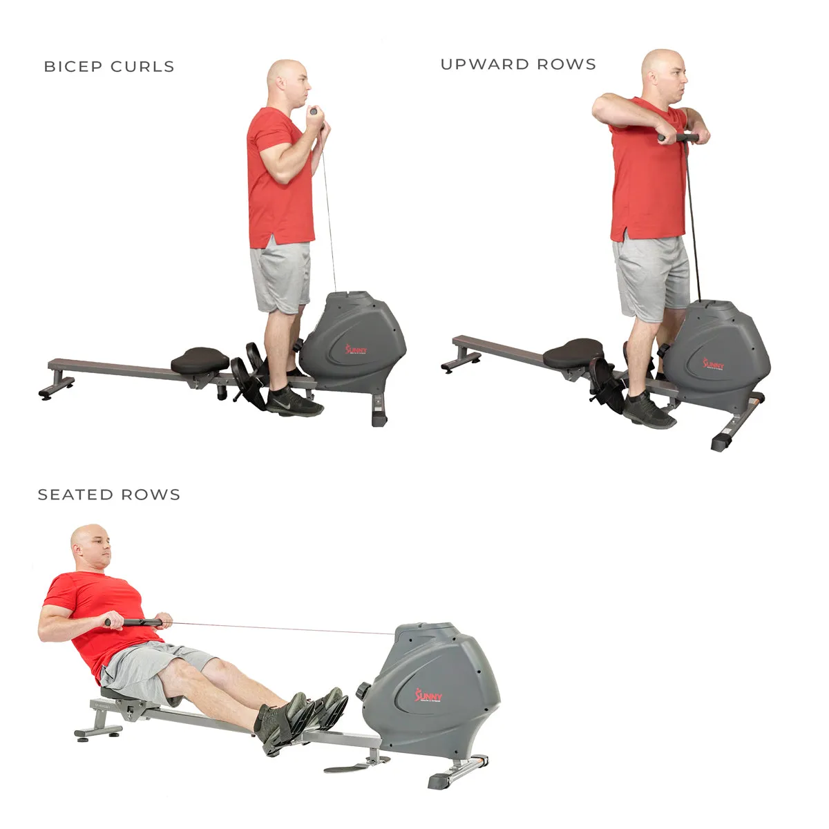 Multifunction Full Body Magnetic Rowing Machine