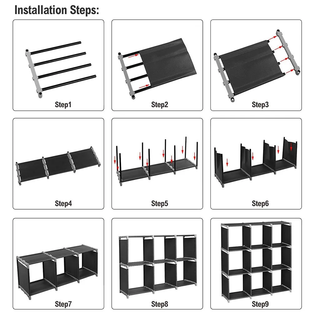 Nine Cubicle Storage Shelves