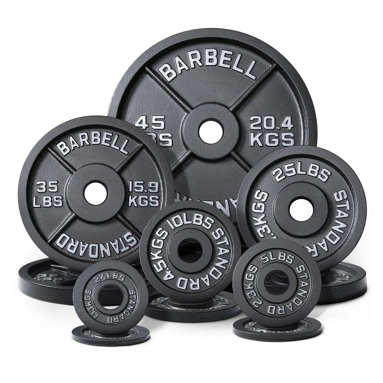 RitFit Old School Single-sided Black Iron Weight Plates, 2'' Olympic Plates