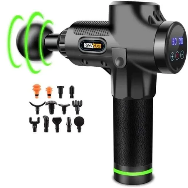 RVBXElite™ PRO 30 Speed Deep Tissue Massage Gun - 13 Heads - Handheld Rechargeable Percussion Massager