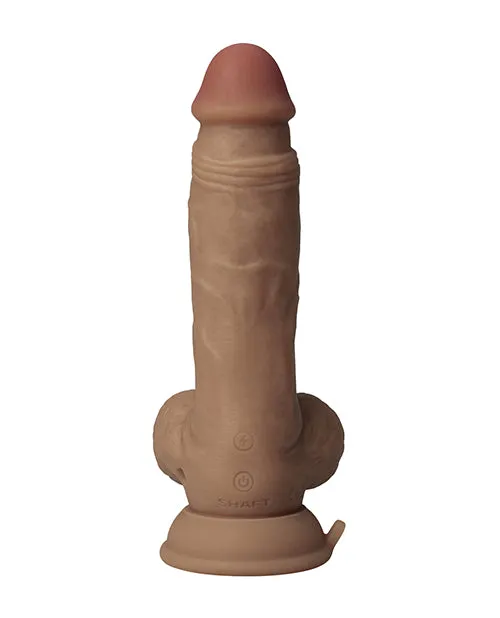 Shaft Flexskin Liquid Silicone 7.5" Vibrating Dong w/Balls - Oak