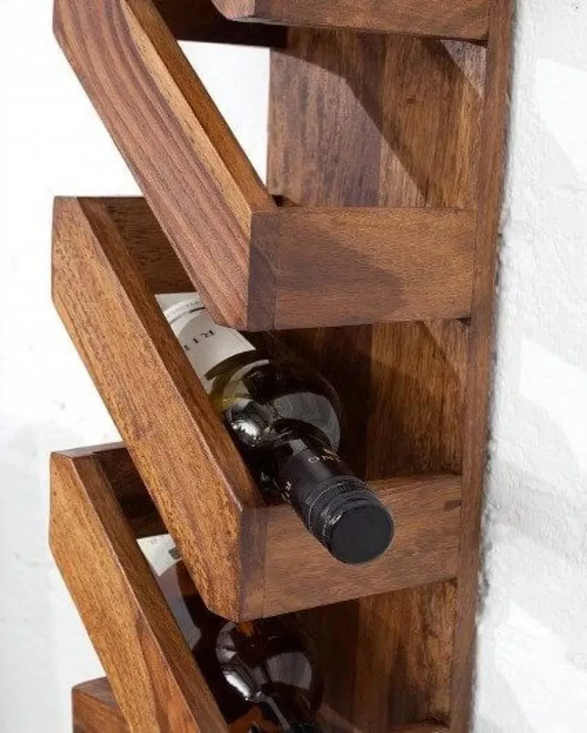 Sheesham Wood Wine Wall Rack