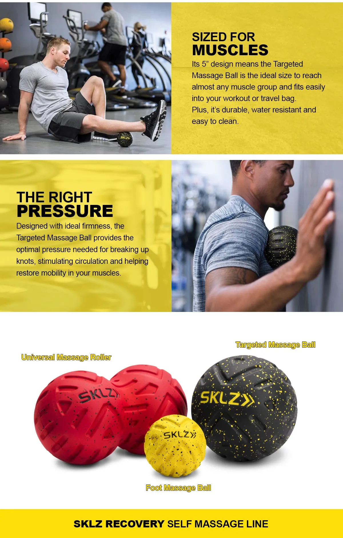 SKLZ Targeted Massage Ball- Deep Tissue Massage Roller