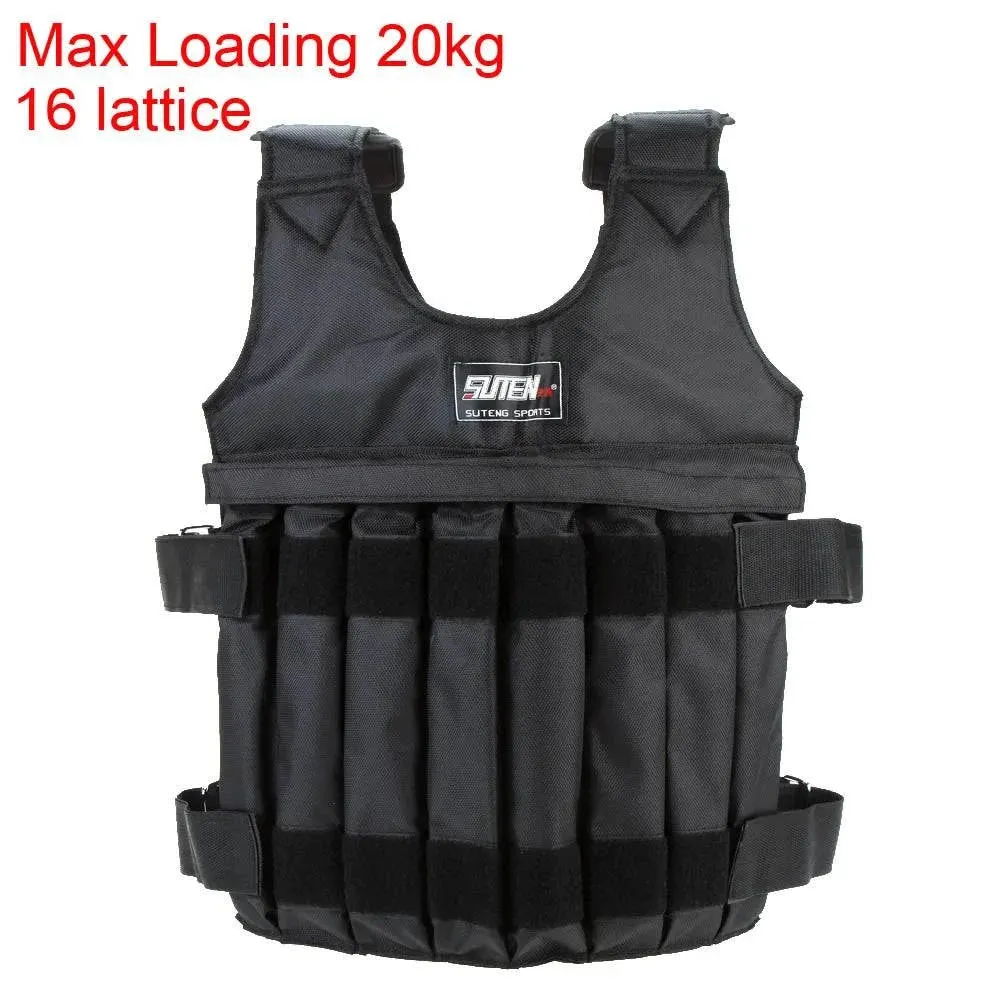 SUTEN 20kg/50kg Loading Weighted Vest For Boxing Training Workout Fitness Equipment Adjustable Waistcoat Jacket Sand Clothing