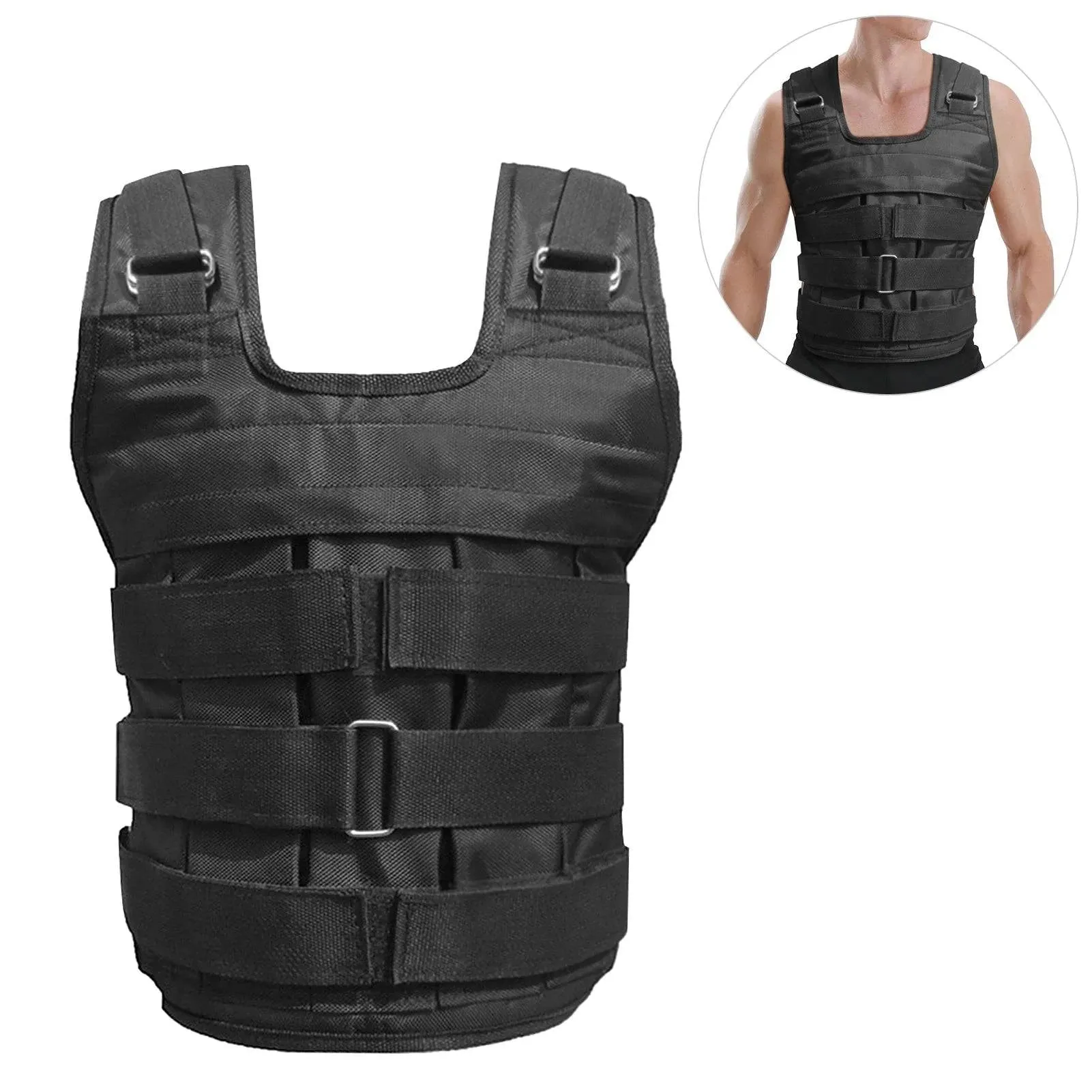 SUTEN 20kg/50kg Loading Weighted Vest For Boxing Training Workout Fitness Equipment Adjustable Waistcoat Jacket Sand Clothing