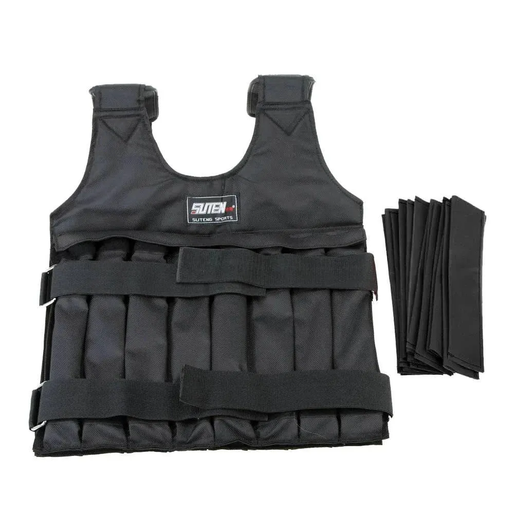 SUTEN 20kg/50kg Loading Weighted Vest For Boxing Training Workout Fitness Equipment Adjustable Waistcoat Jacket Sand Clothing