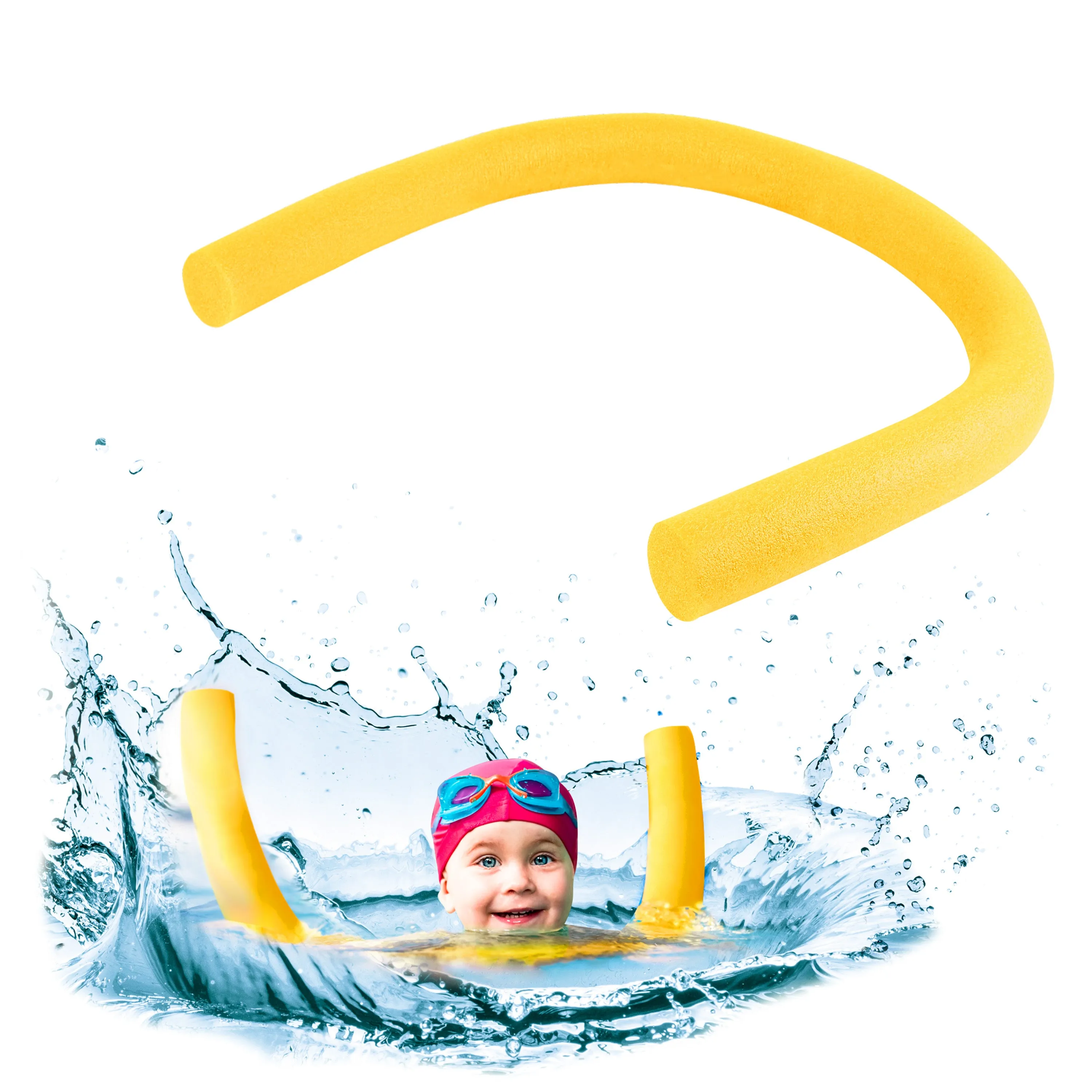 Swimming Pool Noodle for Kids and Adults -Pack of 1- Foam Swim Noodle Float Aid - Random Colour