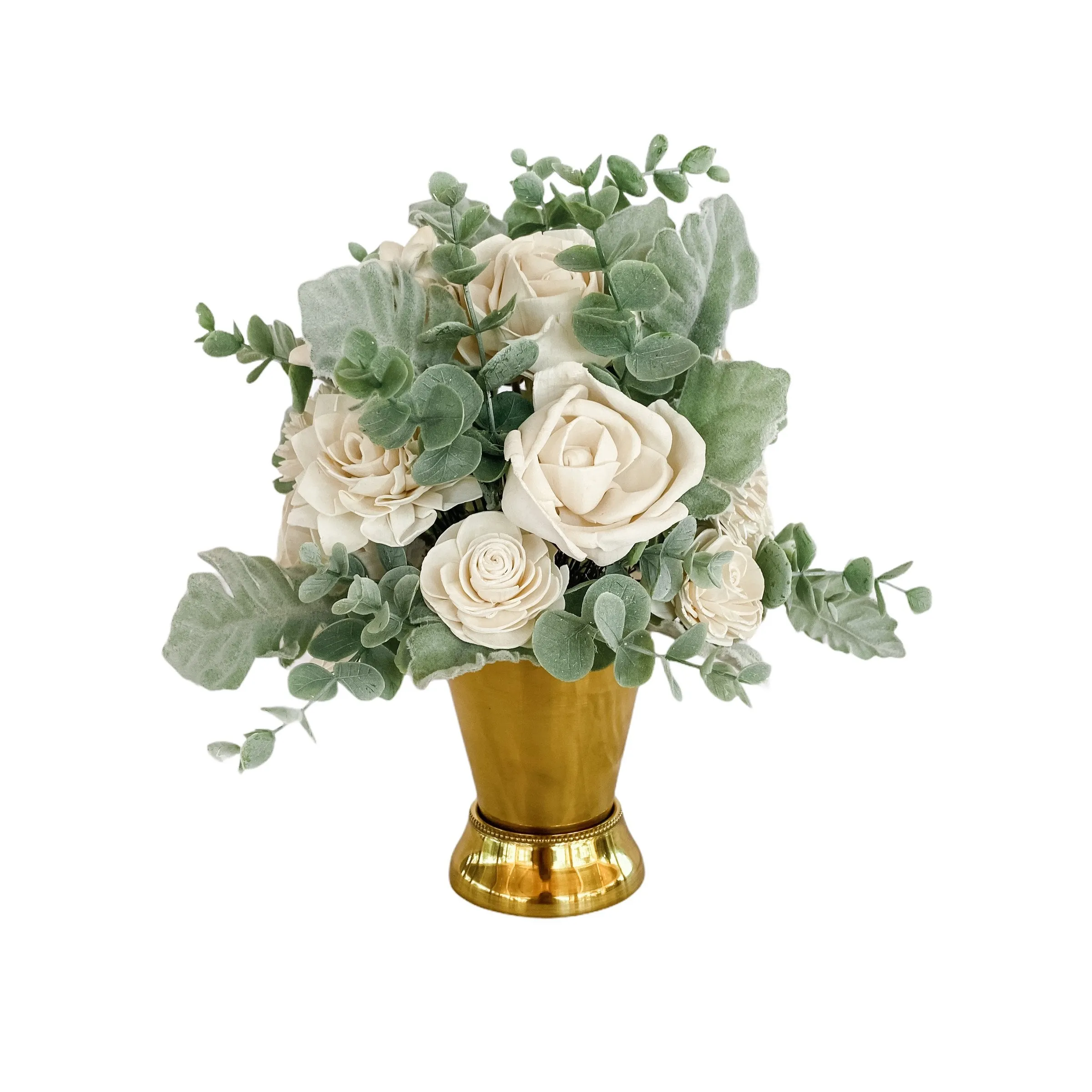 Sympathy - Gold - White Sola Flower Arrangement