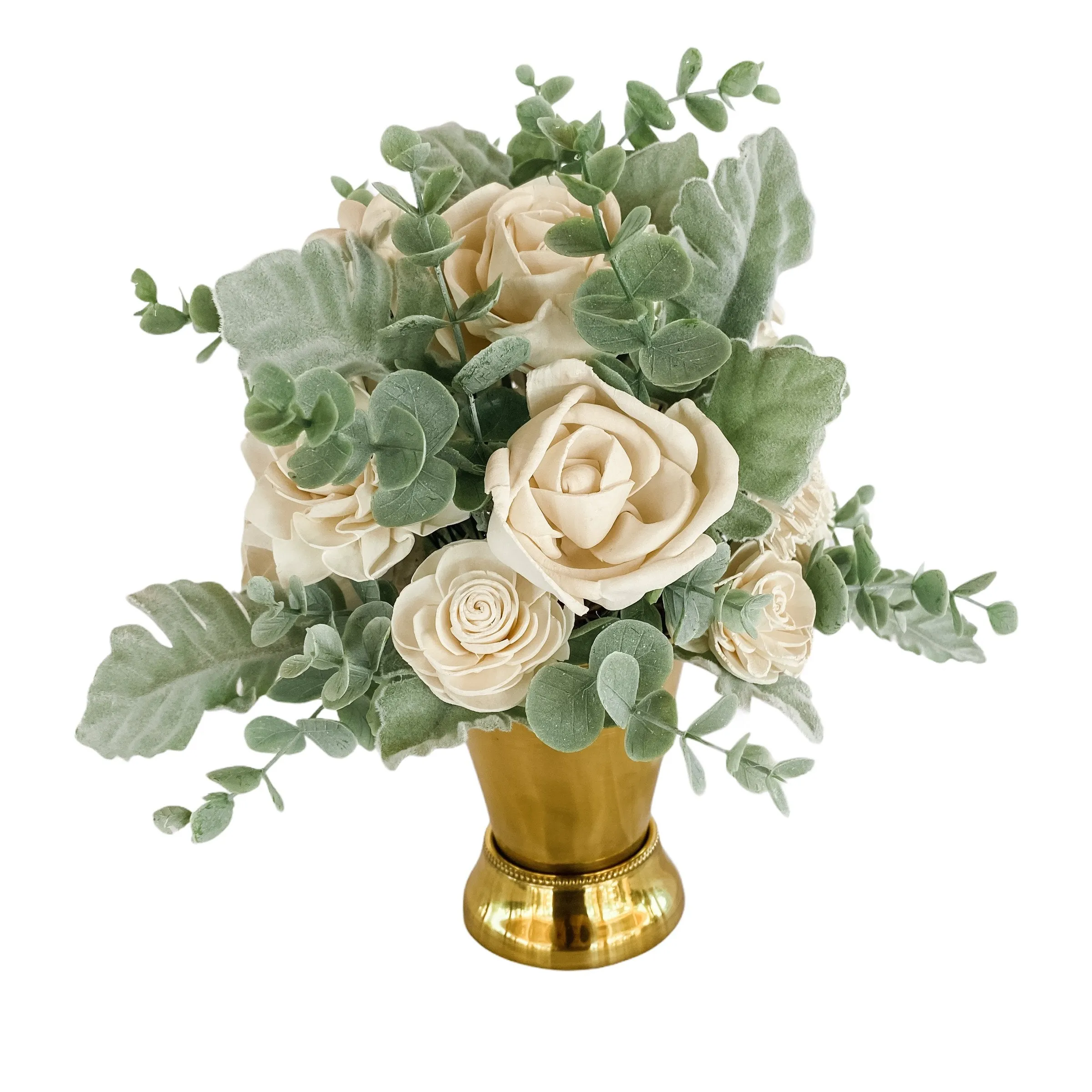 Sympathy - Gold - White Sola Flower Arrangement