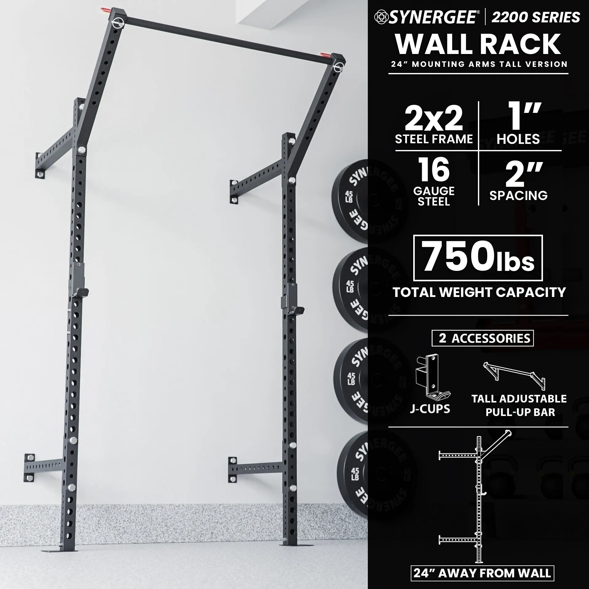 Synergee 2200 Series Wall Mounted Squat Rack