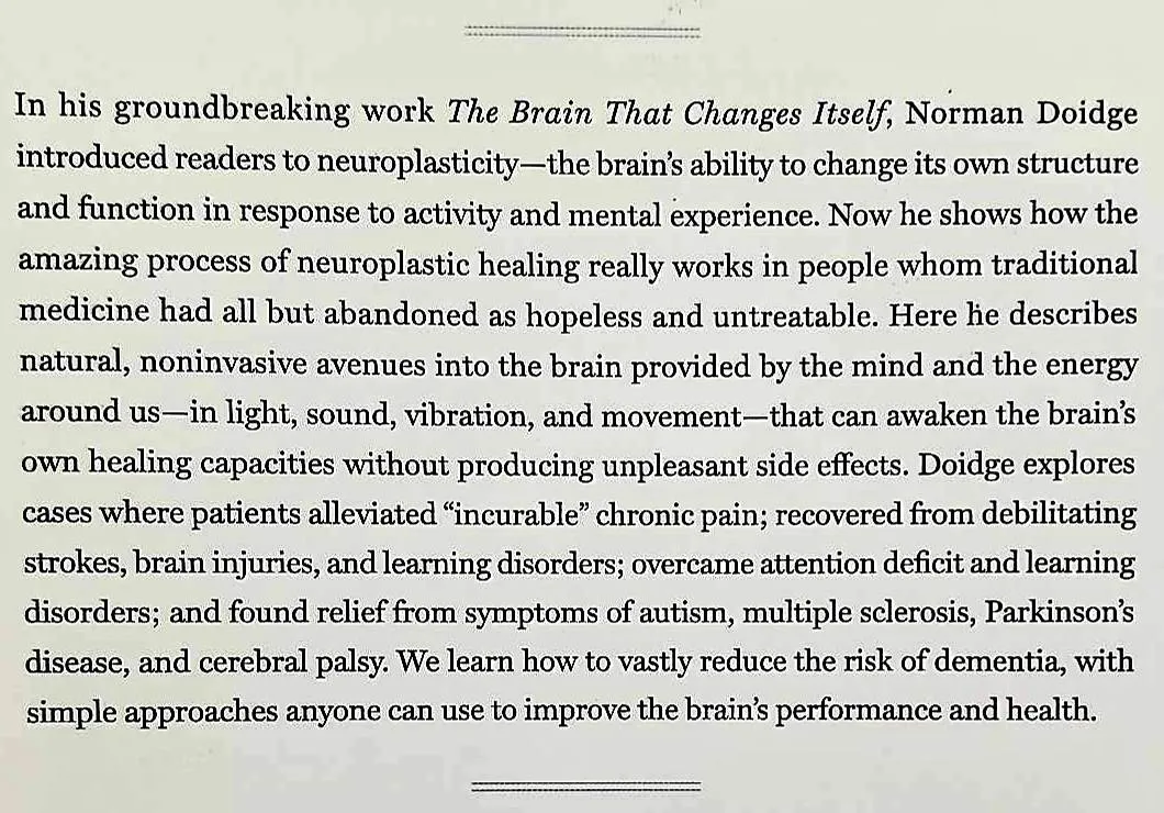 THE BRAIN'S WAY OF HEALING - Norman Doidge