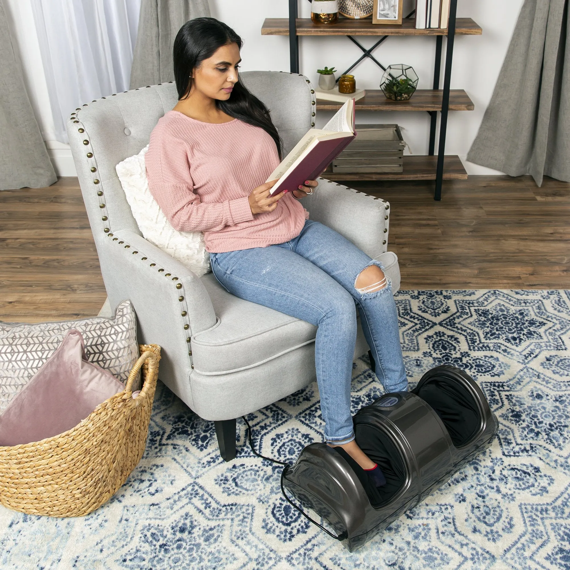 Therapeutic Foot Massager w/ High Intensity Rollers, Remote, 3 Modes