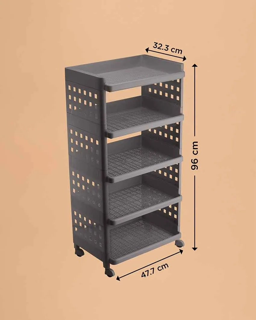 Versatile Polypropylene Big Buddy 5 Tiers Rack | 19 x 13 x 38 inches