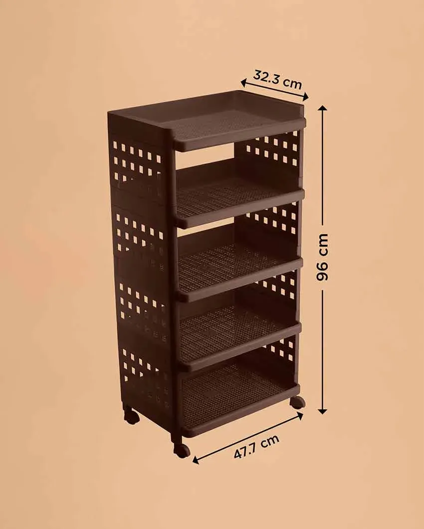 Versatile Polypropylene Big Buddy 5 Tiers Rack | 19 x 13 x 38 inches