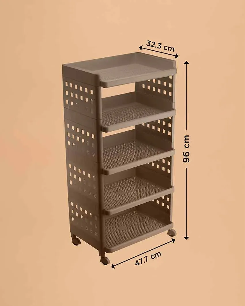 Versatile Polypropylene Big Buddy 5 Tiers Rack | 19 x 13 x 38 inches